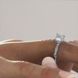 1CT Princess Cut  Solitaire Engagement Ring,  Designer Band, 10K 14K 18K