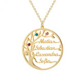 Family Tree Necklace with Birthstone