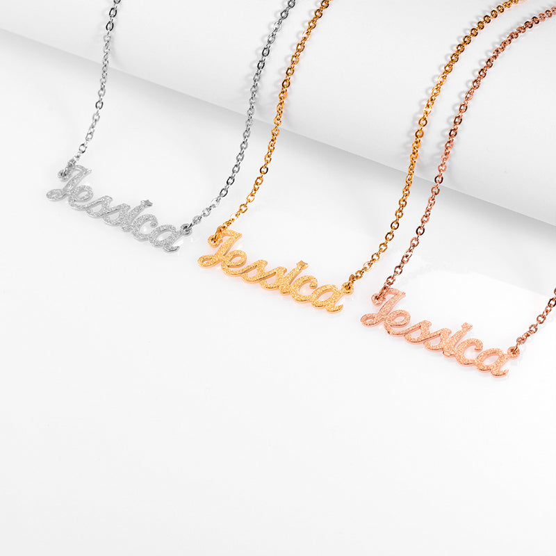 Frosted Name Necklace