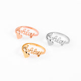 Adjustable Frosted Name Ring