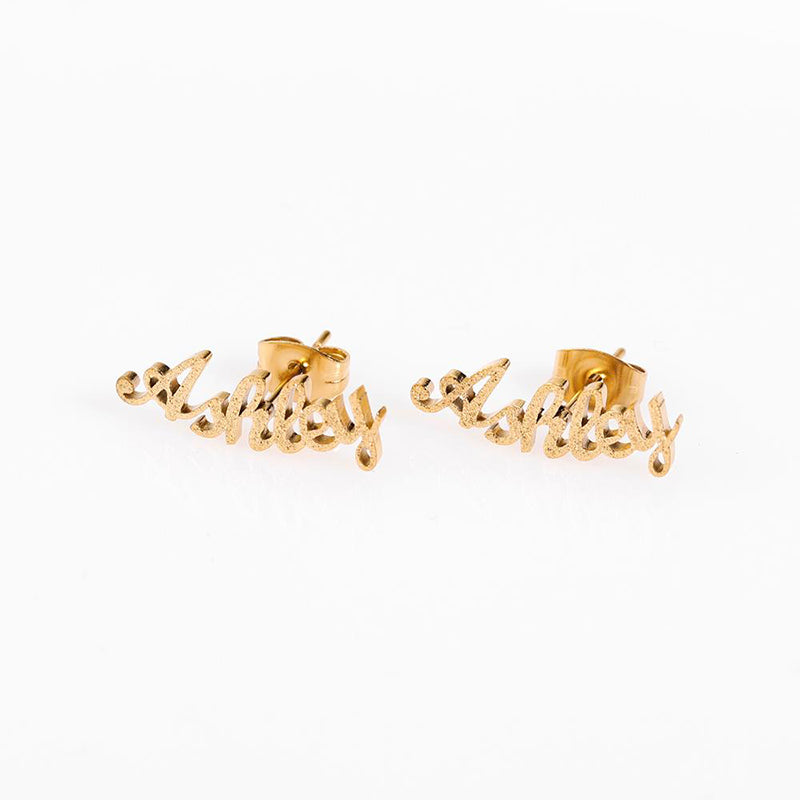 Frosted  Name Earring