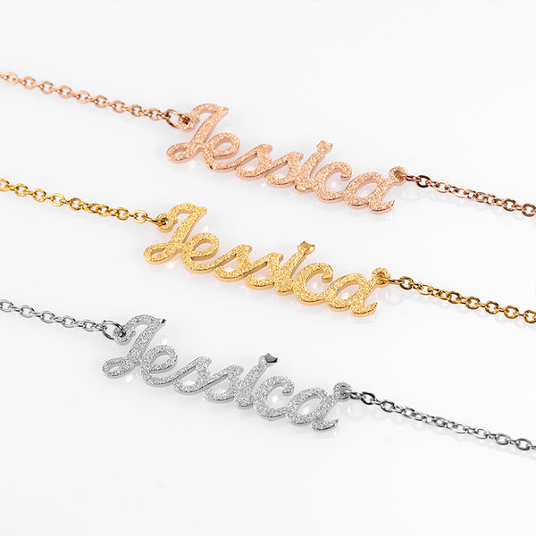 Frosted Name Necklace