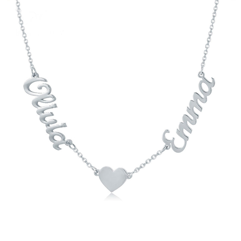 Dual Heart Name Necklace